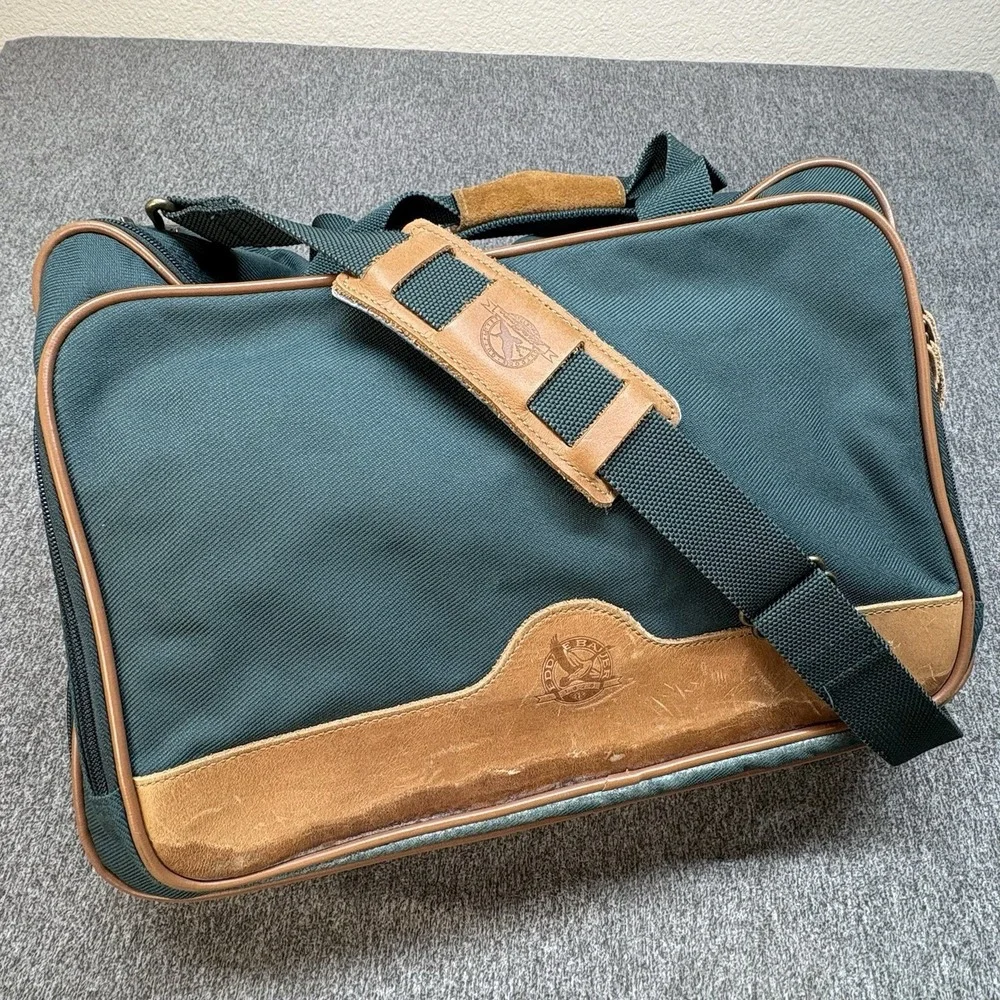 Vintage Eddie Bauer Canvas Leather Messenger Bag‎ Laptop Computer Case Strap